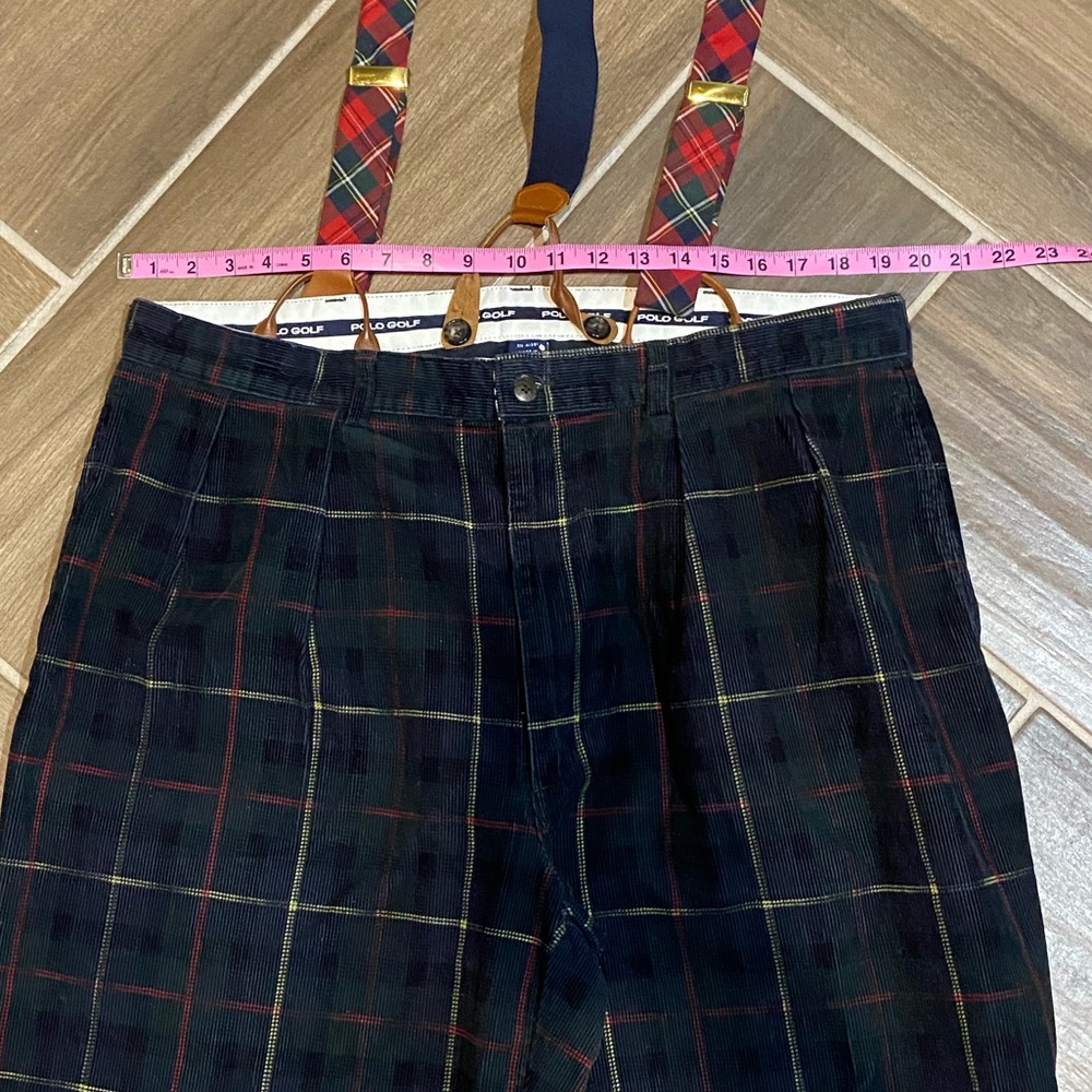 Polo Plaid With Suspenders Golf Pants Size: 40x30 - Picture 7 of 9